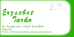 erzsebet tarko business card