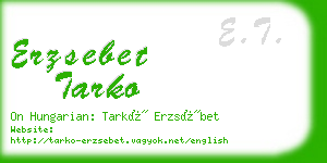 erzsebet tarko business card